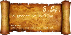 Belgrader Szilvána névjegykártya